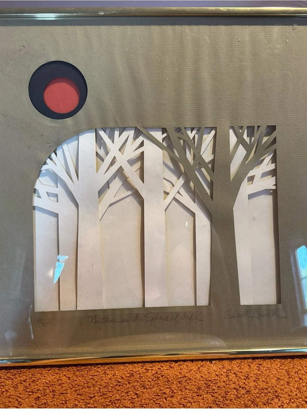 Mid Century Modern Paper Cut Art Numbered And Signed Sarah Russell